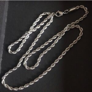 Sterling Silver 20” Rope Chain Necklace